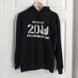 Black print logo hoodie